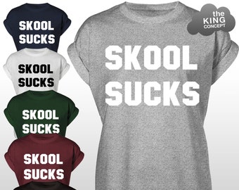 Skool Sucks T-Shirt 1D Directioner School Is Out Professional Fangirl Tshirt Top Tee