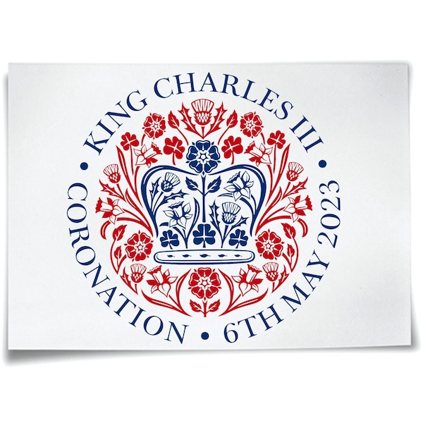 OFICIAL Royal Coronation Emblem Iron On Camiseta Transfer King Charles III Logo Cypher Tee Top 6 de mayo de 2023