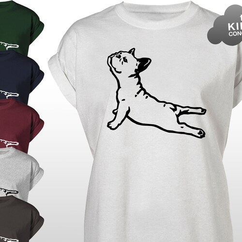 French bulldog yoga shirt clearance