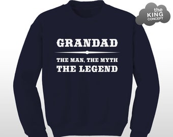 Grandad The Man Myth LEGEND Sweatshirt Top Christmas Fathers Day Jumper Gift Mens Dad Grandfather Fan