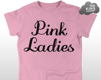 Camiseta rosa para mujer, inspirada en la película Grease, ideal para despedidas de soltera. Camiseta de fiesta con diseño de pájaros.