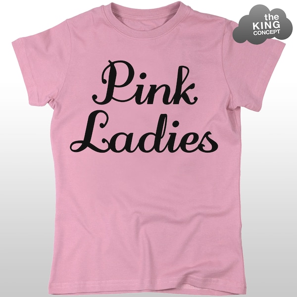 Pink Ladies T-Shirt Grease Movie Hen Night Party T Birds Fancy Dress Costume Tee