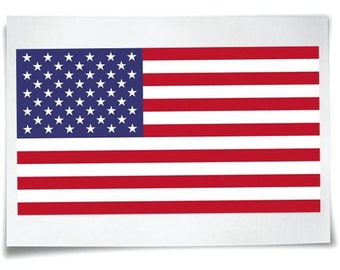 American Flag USA Iron On T-Shirt Transfer United States Stars & Stripes Tee Top Logo Print Heat Fabric Sticker