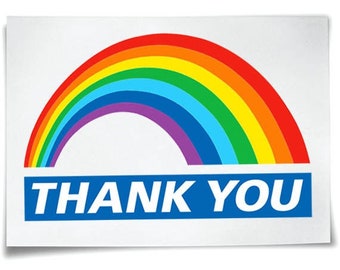 Thank you NHS Rainbow Iron On T-Shirt Transfer Stay Home Save Lives Safe Logo Font Sticker
