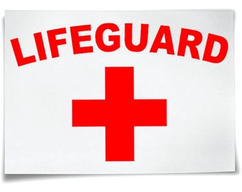 Lifeguard Iron On T-Shirt Transfer Logo Baywatch Freshers Stag Night Fancy Dress Costume