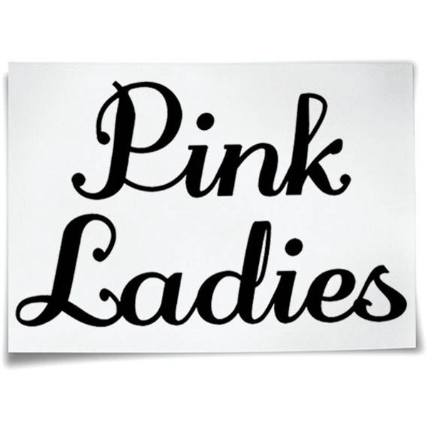 Pink Ladies Iron On T-Shirt Transfer Grease Sandy Hen Nights Parties Ladys Fancy Dress Costume