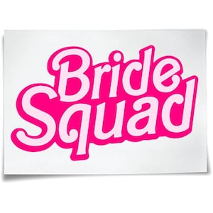 Bride Squad Iron On T-Shirt Transfers for Hen Nights Pink Themed Fabric Stickers - Bride To Be - Team Bride