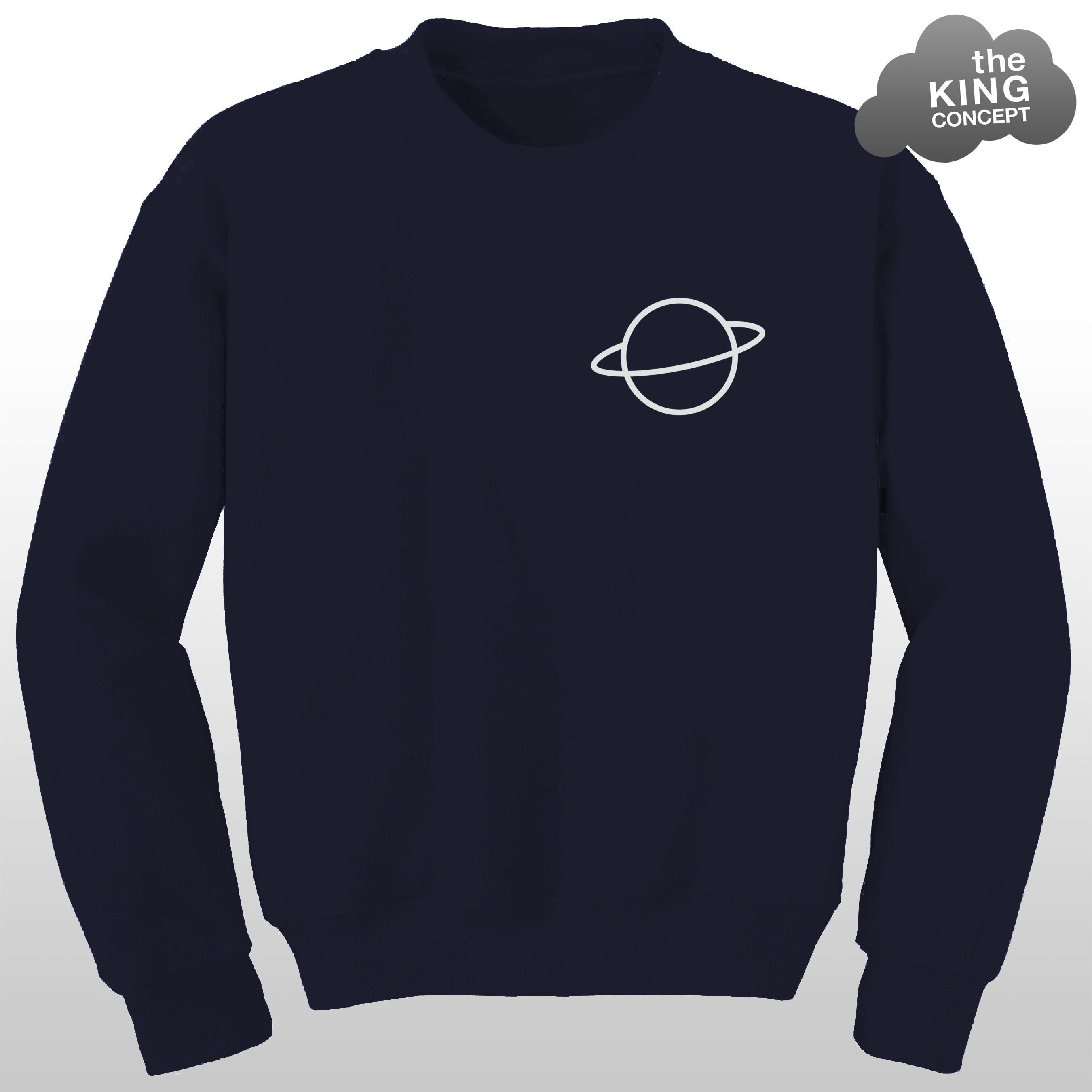 Planet Logo Sweatshirt Jumper Alien UFO Space Saturn Pocket - Etsy UK