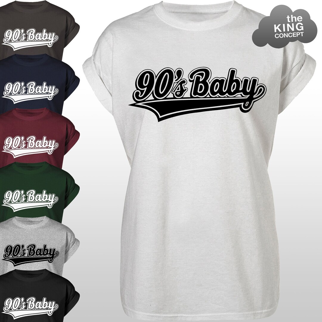 Women s 90 s Baby T shirt Slogan Printed Ladies Tee Short Sleeved Oversized Top 90s Born in the Retro Etsy