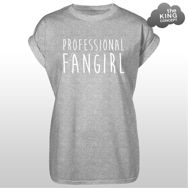 Professional Fangirl T-Shirt Tee Music Band Top Tumblr Fan Girl Follower Boy Band Grey Marl