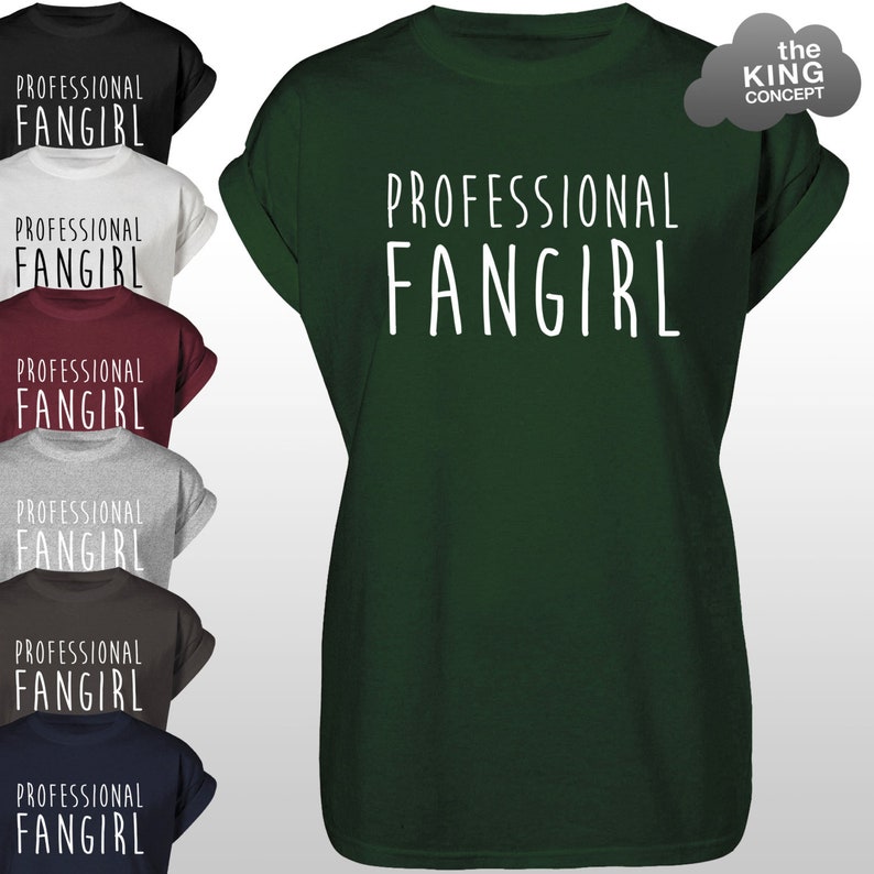 Professional Fangirl T-Shirt Tee Music Band Top Tumblr Fan Girl Follower Boy Band image 1