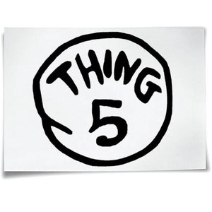 Thing 1 Iron On T-Shirt Transfer 2 3 4 5 6 7 Kids Adults World Book Day Fancy Dress Sticker image 6