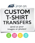 Custom Iron On T-Shirt Transfers Personalised Your Image Photo Design Hen Stag Nights Stickers Fancy Dress product logo