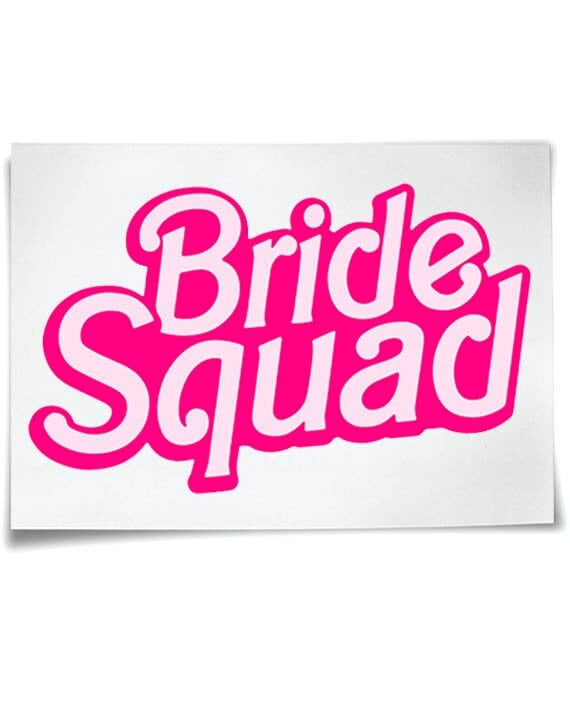 Bride Squad Iron On T-Shirt Transfers for Hen Nights Pink Themed Fabric Stickers - Bride To Be - Team Bride