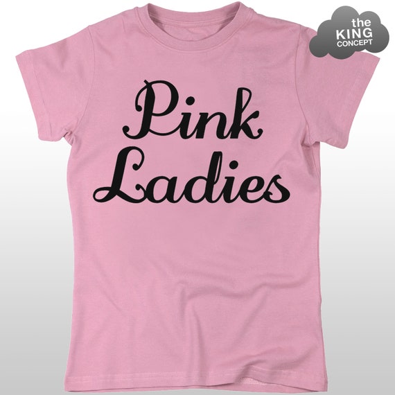 Pink Ladies T-shirt Grease Movie Hen Night Party T Birds Fancy Dress  Costume Tee 