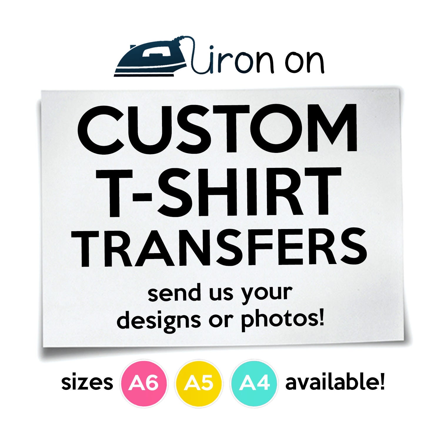 Custom on T-shirt Transfers Personalised Your Image Photo - Etsy