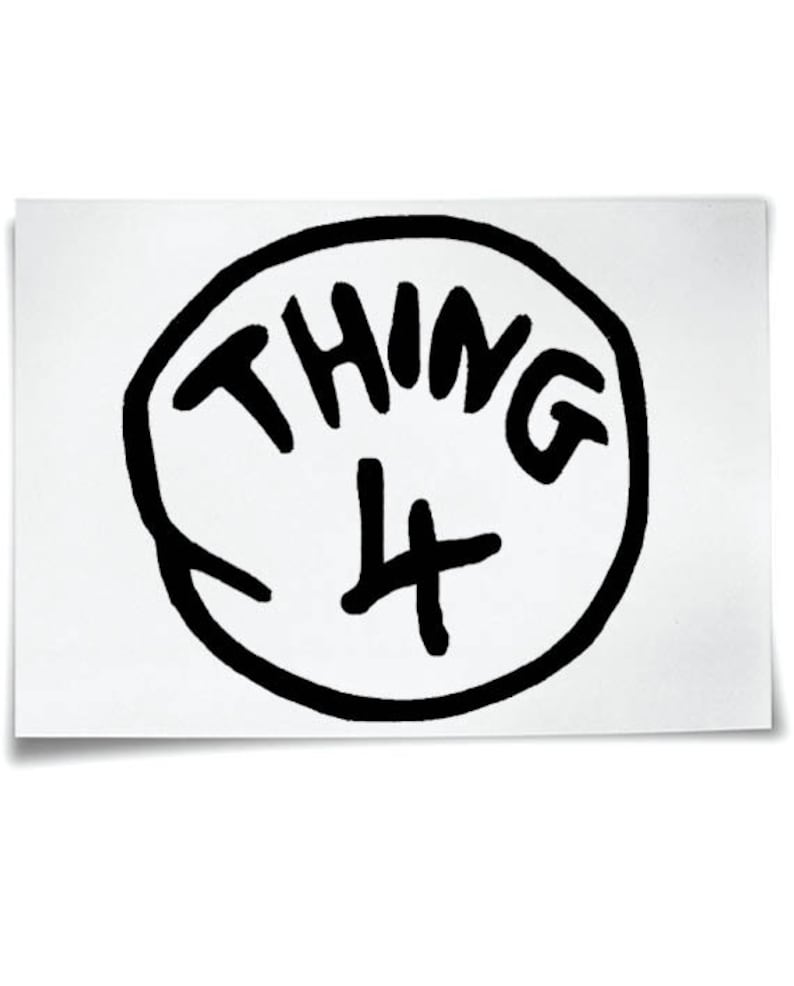 Thing 1 Iron On T-Shirt Transfer 2 3 4 5 6 7 Kids Adults World Book Day Fancy Dress Sticker image 5