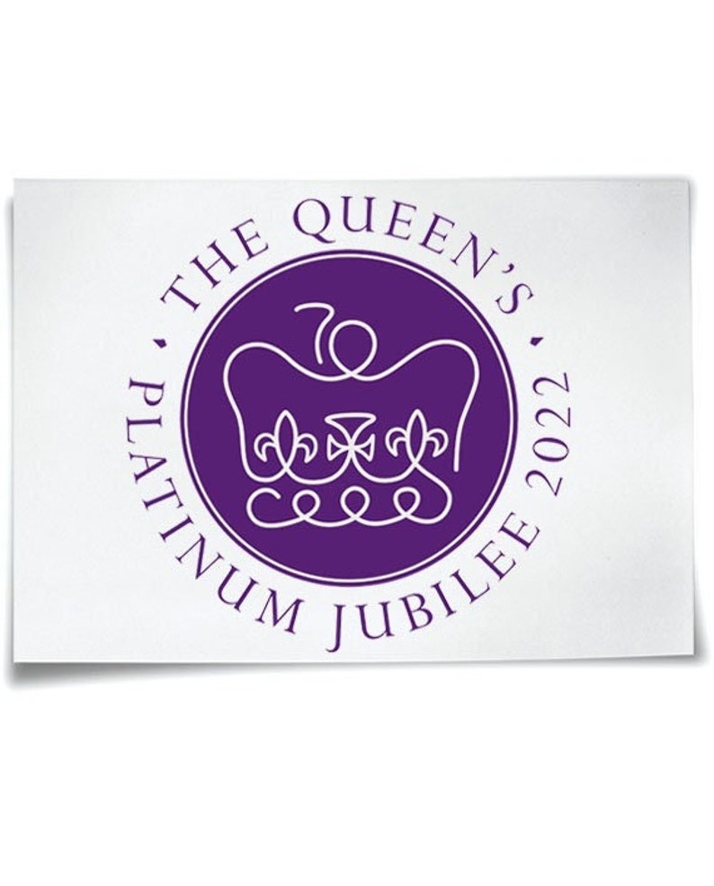 RIP Queen's Platinum Jubilee Logo Iron on T-shirt Transfer Sticker Union Jack Flag Commemorative 