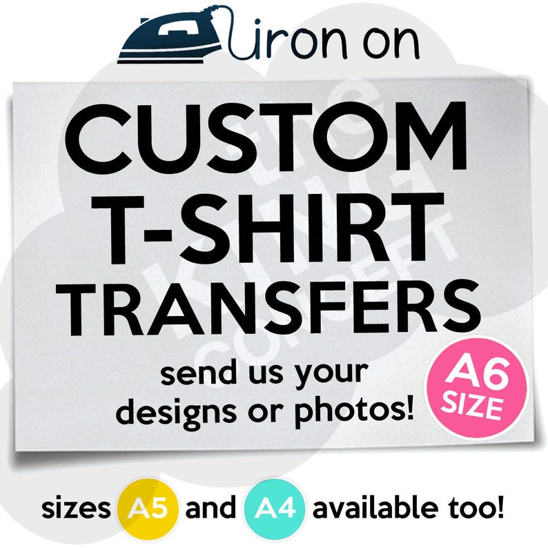 Custom Iron On T-Shirt Transfers Personalised Your Image Photo Design Hen Stag Nights Stickers Fancy Dress A6