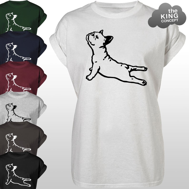 French Bulldog Yoga Pose T-Shirt Cobra Downward Dog Tee Top Pug Pilates Meditation Tshirt Sweatshirt image 1