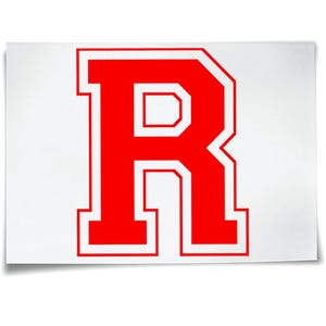 Rydell High School Iron On T-Shirt Transfer Letter R Grease Sandy Hen Stag Nights Fancy Dress Costume