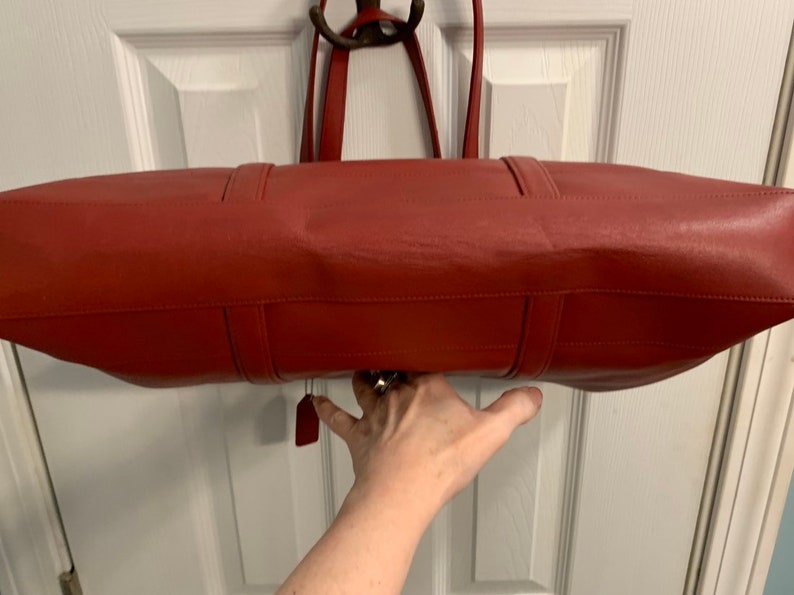 COACH XL VINTAGE Red Leather Business Tote Bag 5332 W/Hang Tag | Etsy