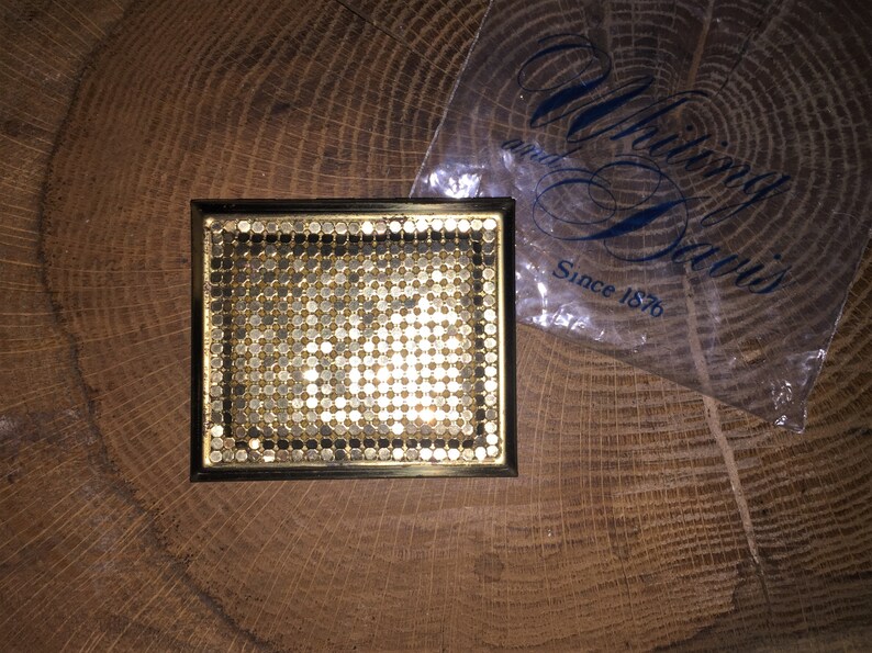 Whiting And Davis Vintage Gold Mesh Mirror Compact