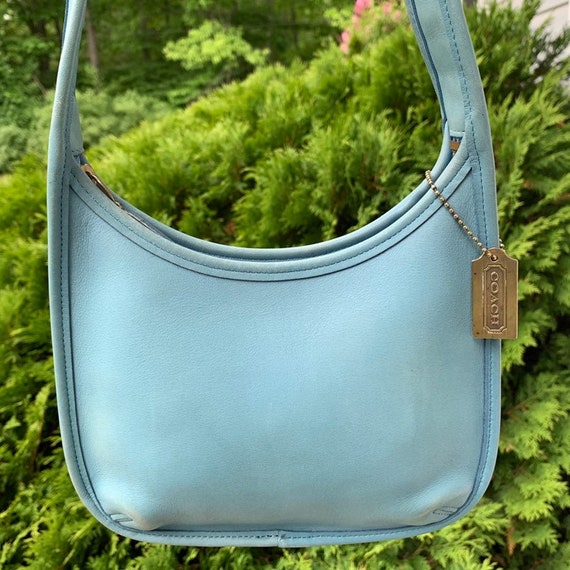 light blue coach shoulder bag