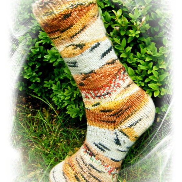 Herrenwollsocken, Damenwollsocken, Wollstrümpfe, 6-fädig, Design: Hundertwasser!