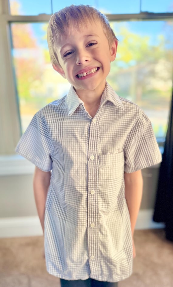 Custom Repurposed Adult Shirt to Boy's Button Down - Keepsake Clothing