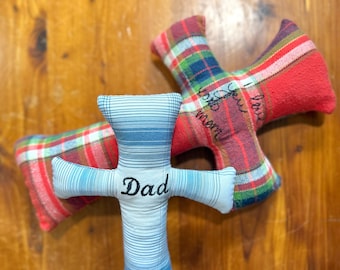 Cross memory pillow from clothing