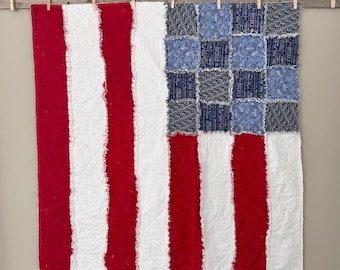 American flag tag quilt made to order