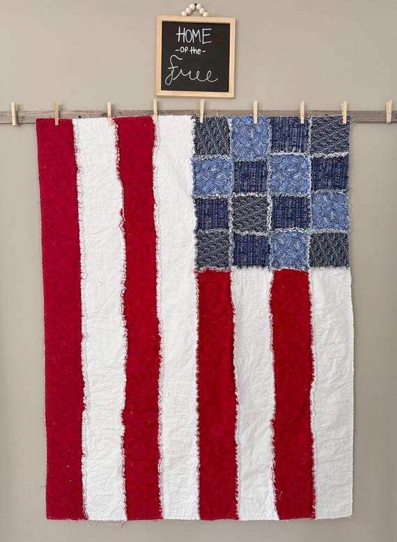 American flag tag quilt made to order
