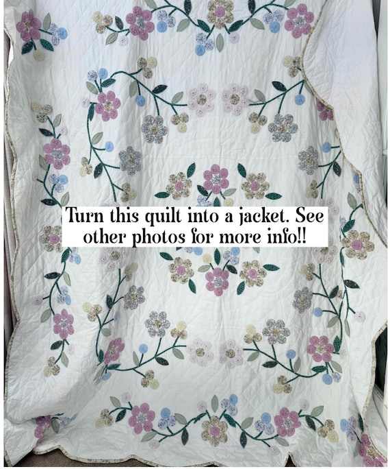 refurbished antique quilt jacket handmade coat made from vintage quilt