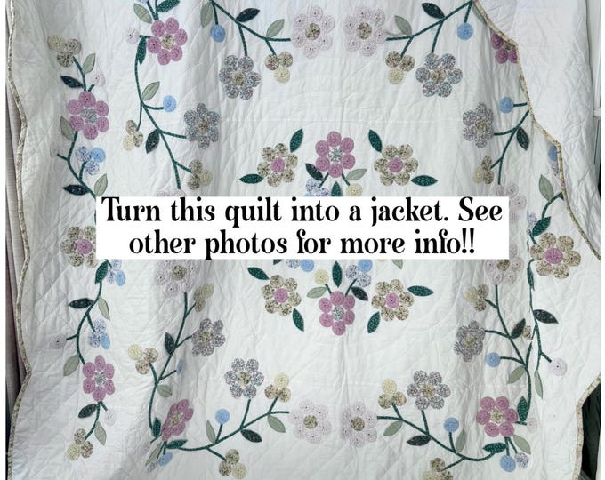 refurbished antique quilt jacket handmade coat made from vintage quilt