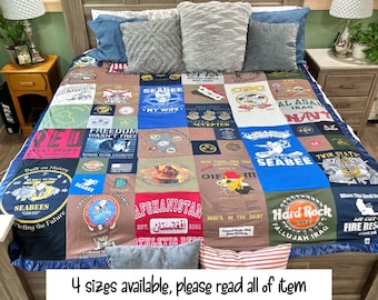 T-shirt quilt,Personalized picture quilt, Jersey quilt, Adult size T-shirt quilt, college shirt quilt, high school shirt quilt, quilt,