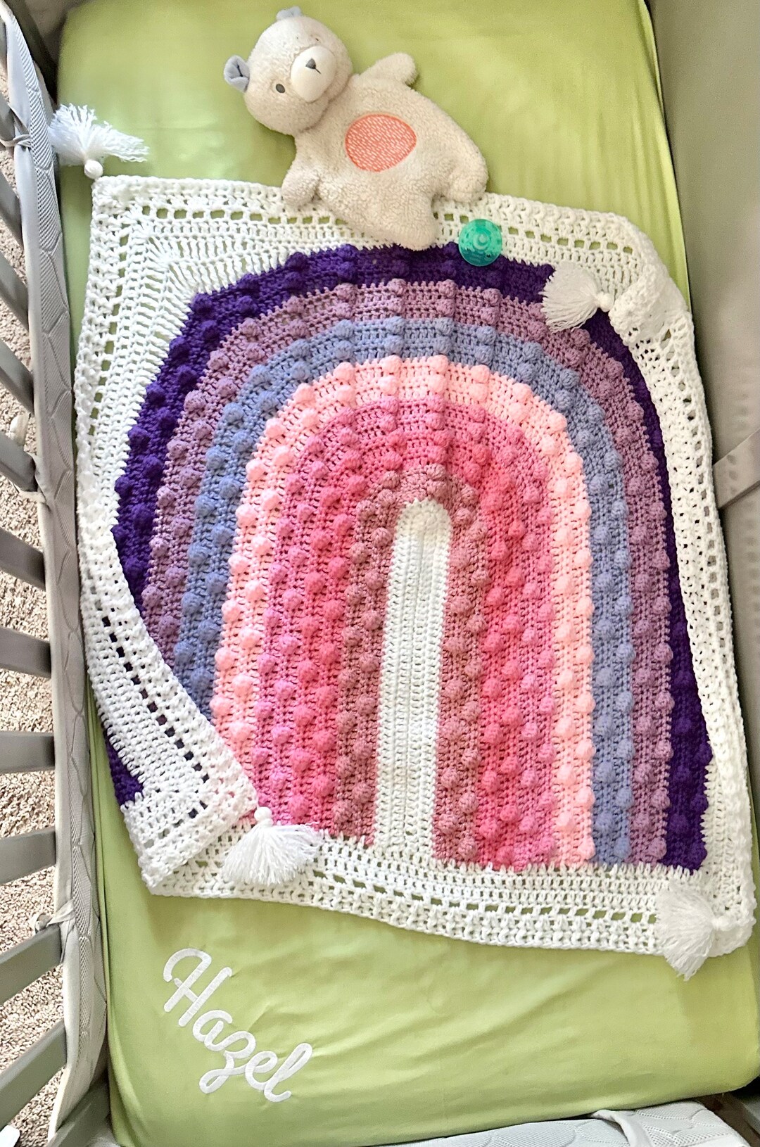 Crochet Baby Blanket Afghan Rainbow Baby Crib Blanket Etsy