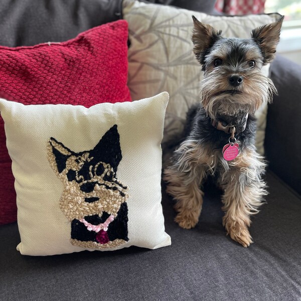 Needle Punch Pillow Etsy