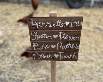 chicken coop sign, duck coop sign, chicken name plaques