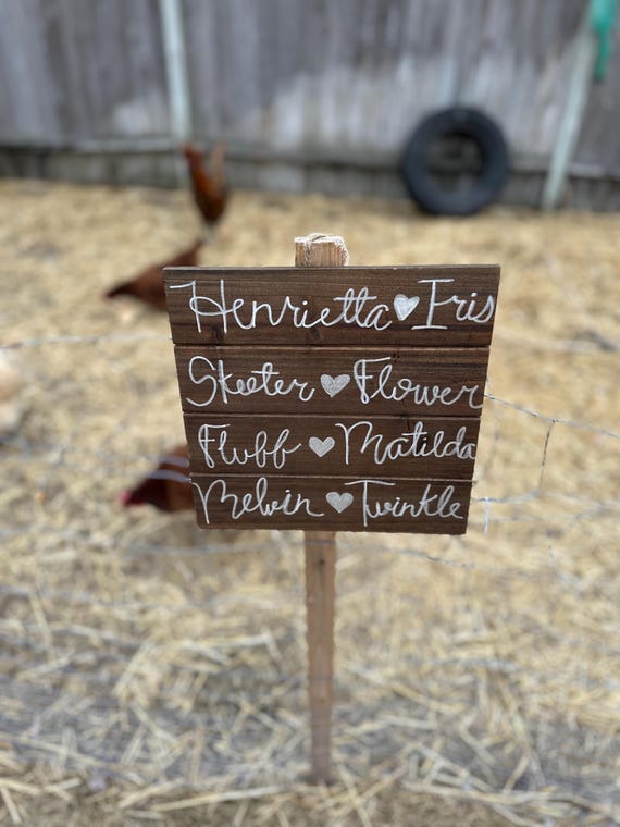 chicken coop sign, duck coop sign, chicken name plaques