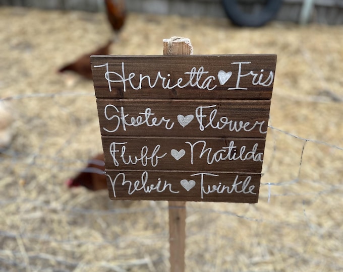 Handmade Chicken Coop Sign: Custom Chicken Name Plaque