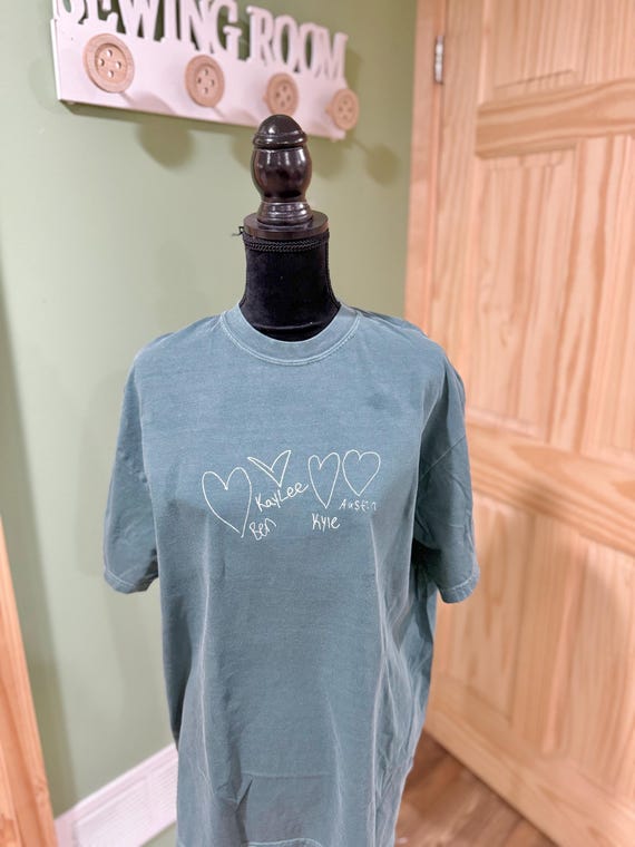 Embroidered Handwriting Sweater: Custom Kids Art Shirt