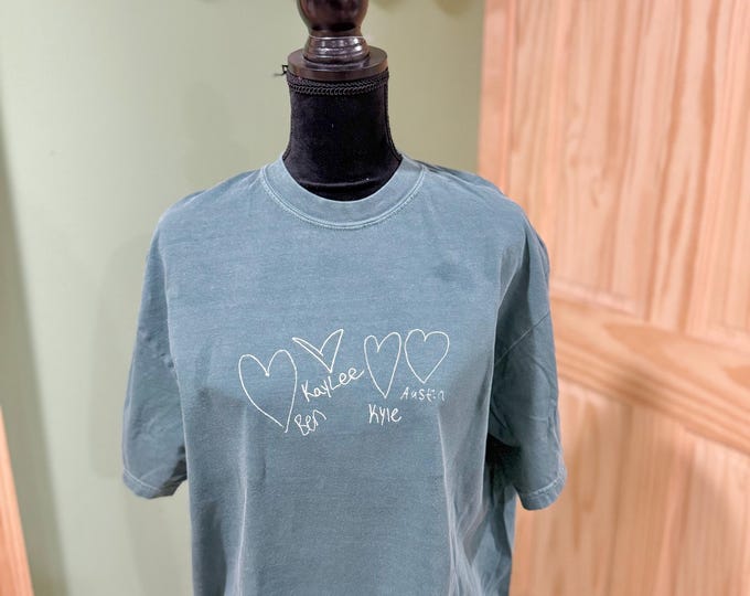 Embroidered Handwriting Sweater: Custom Kids Art Shirt