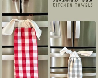 Plaid Crochet Top Hanging Kitchen Towel: Farmhouse Decor