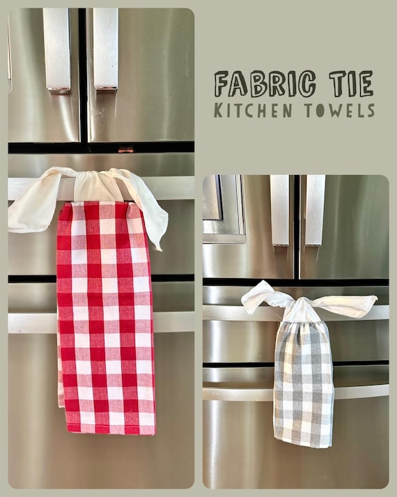 Plaid Crochet Top Hanging Kitchen Towel: Farmhouse Decor