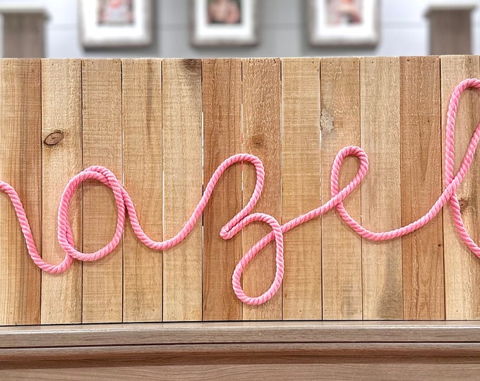 Personalized Wood Name Sign: Rope Wall Art
