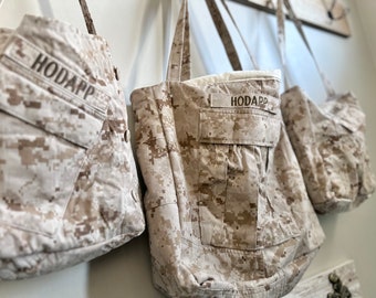 Custom fatigue tote bag- custom baby bag-army fatigue tote- tote bag