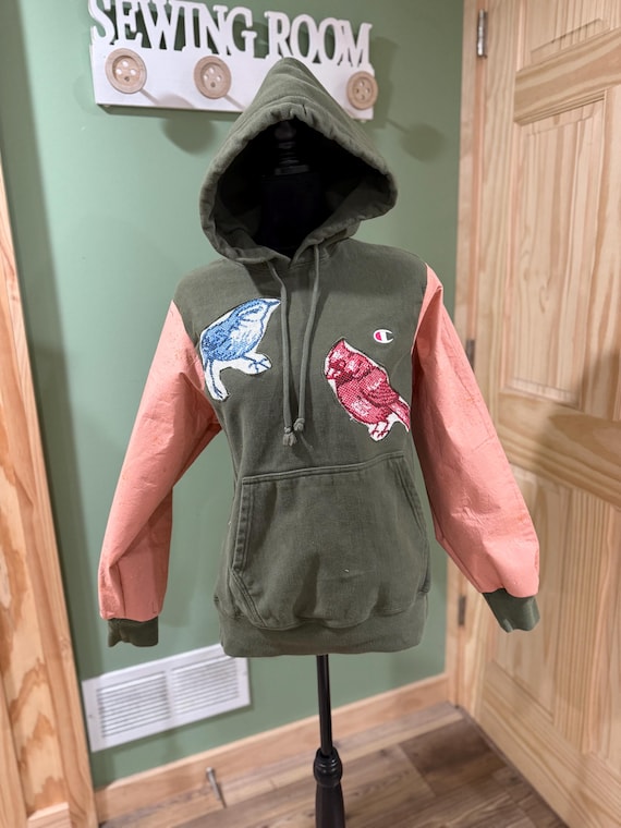 refurbished sweater with vintage woven blanket size medium