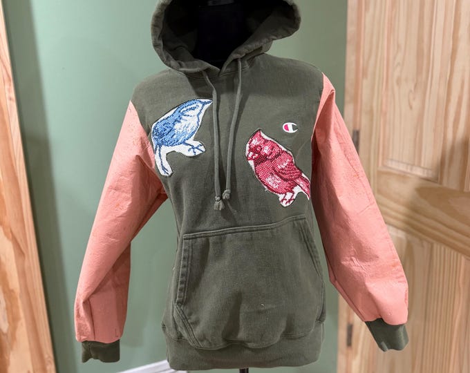 refurbished sweater with vintage woven blanket size medium