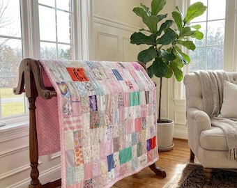 Custom Memory Quilt: Baby Clothes Keepsake, Personalized Crib Quilt